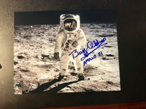 Autographed Photo of Buzz Aldrin on the Moon