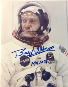 NASA photo release of Buzz Aldrin taken prior to launch dated July 1969 Autographed