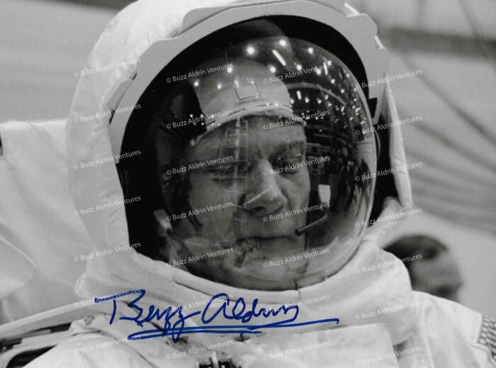 Apollo Space Shop | Buzz Aldrin Suits Up Autographed 8 x 10″ Photo