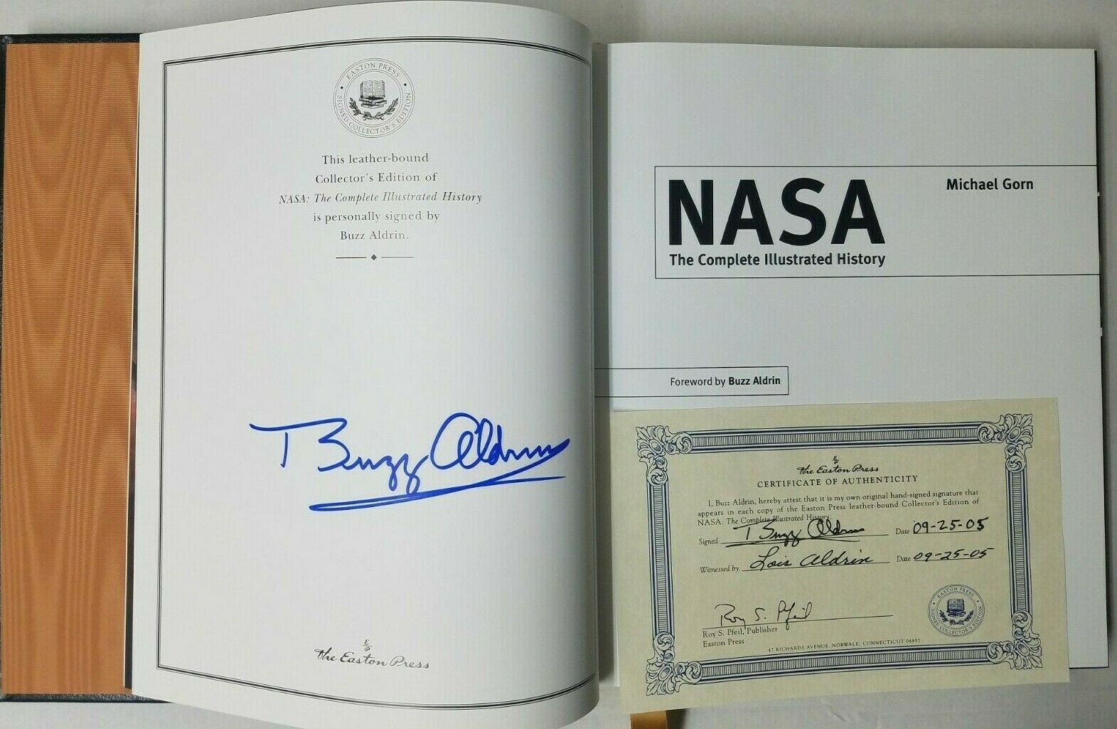 Buzz Aldrin Signed LE Leather Book Men From Earth Sealed 2nd Man on the Moon 
